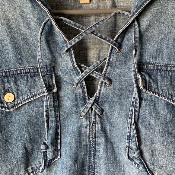 Madewell chambray lace up shirt! - Picture 6 of 8